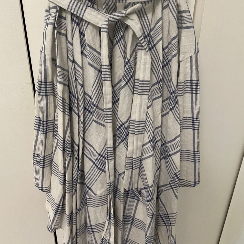 Anthropologie Holding Horses Blue White Plaid Handkerchief Sundress. - Picture 6 of 7